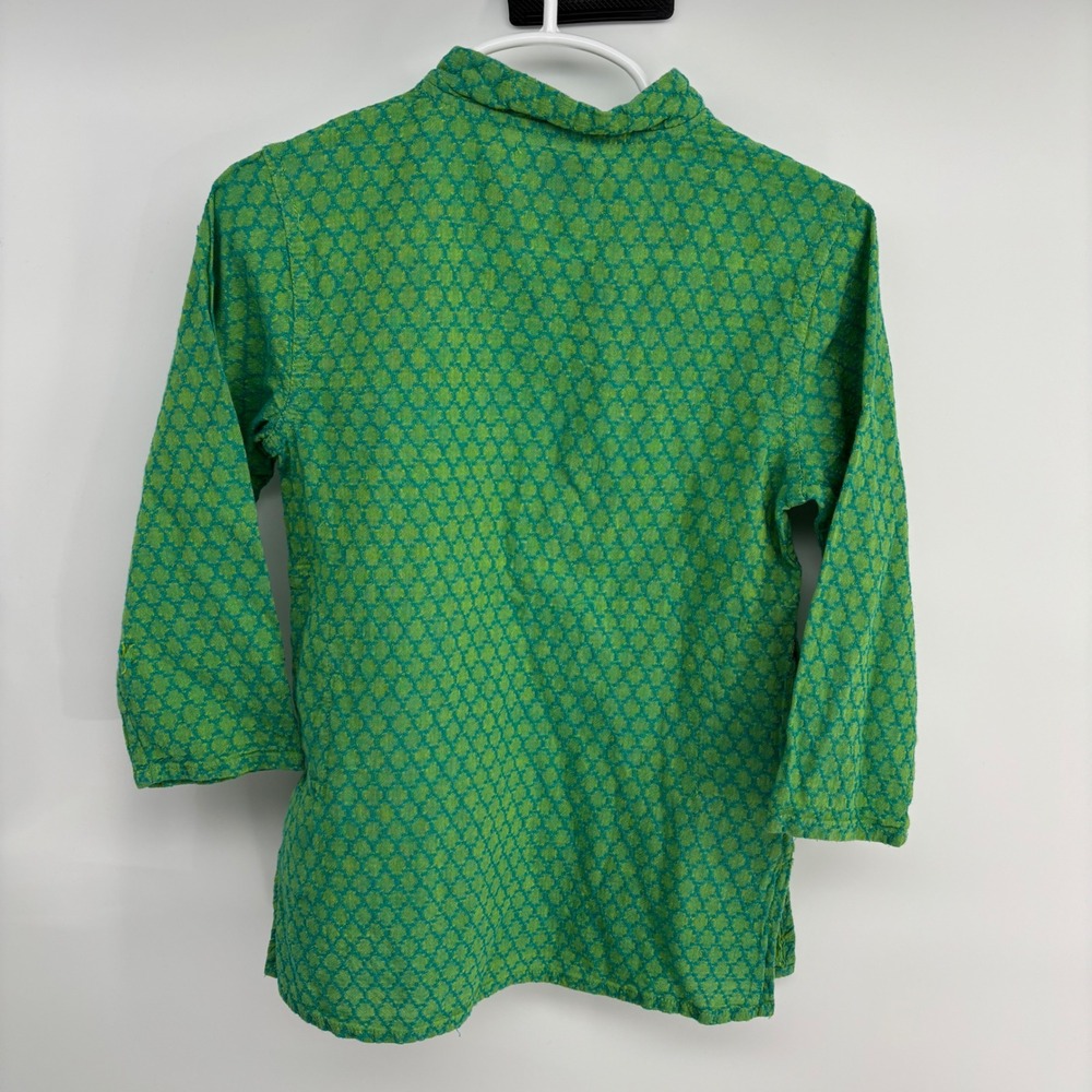 Fabindia Kurta Kids 2-3 Years Green Cotton Long Sleeve Button Ethnic Tunic Top - Picture 8 of 9
